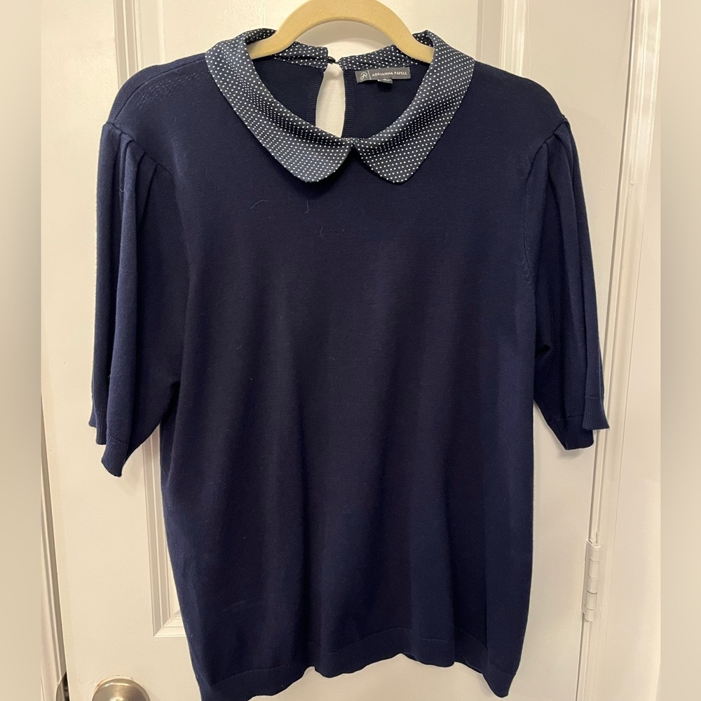 Adrianna Papell Peter Pan Collar Sweater XL